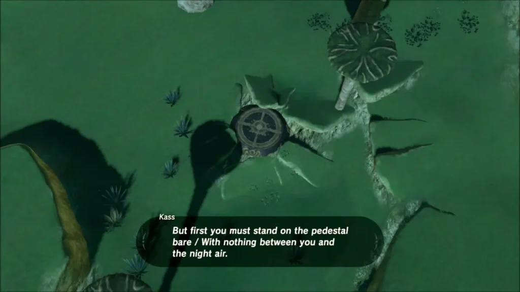 The pedestal seen from above as Kass sings of standing there bare The pedestal seen from above as Kass sings of standing there bare
