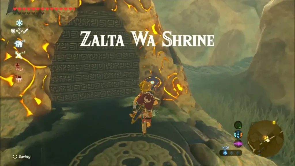 Link at the glowing entrance of Zalta Wa Shrine Link at the glowing entrance of Zalta Wa Shrine