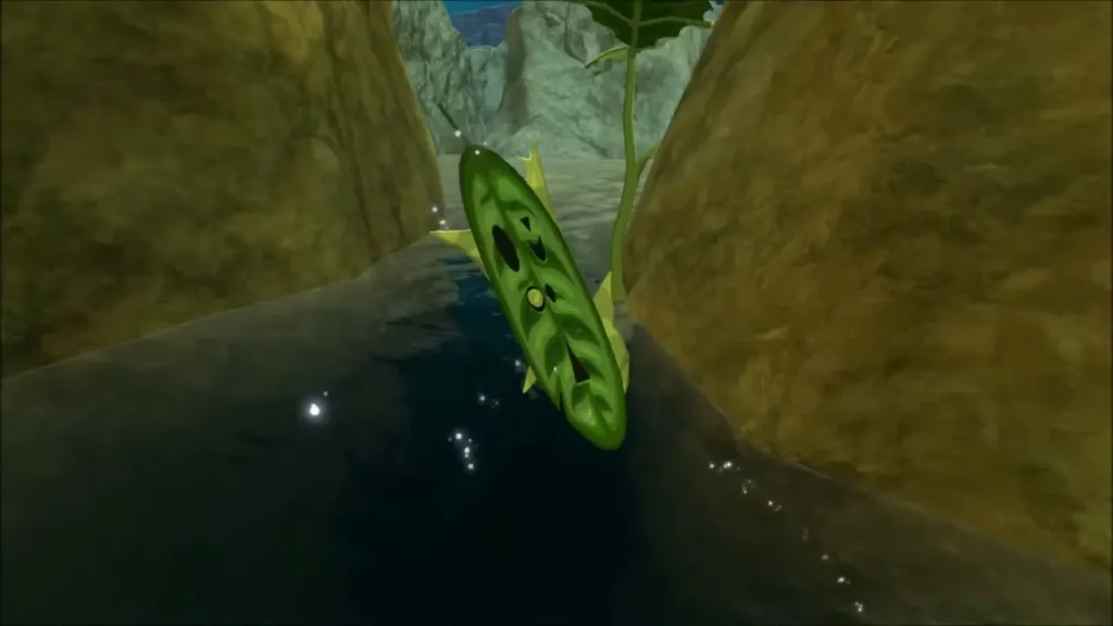 Korok leaf hanging in a narrow rock crevice Korok leaf hanging in a narrow rock crevice