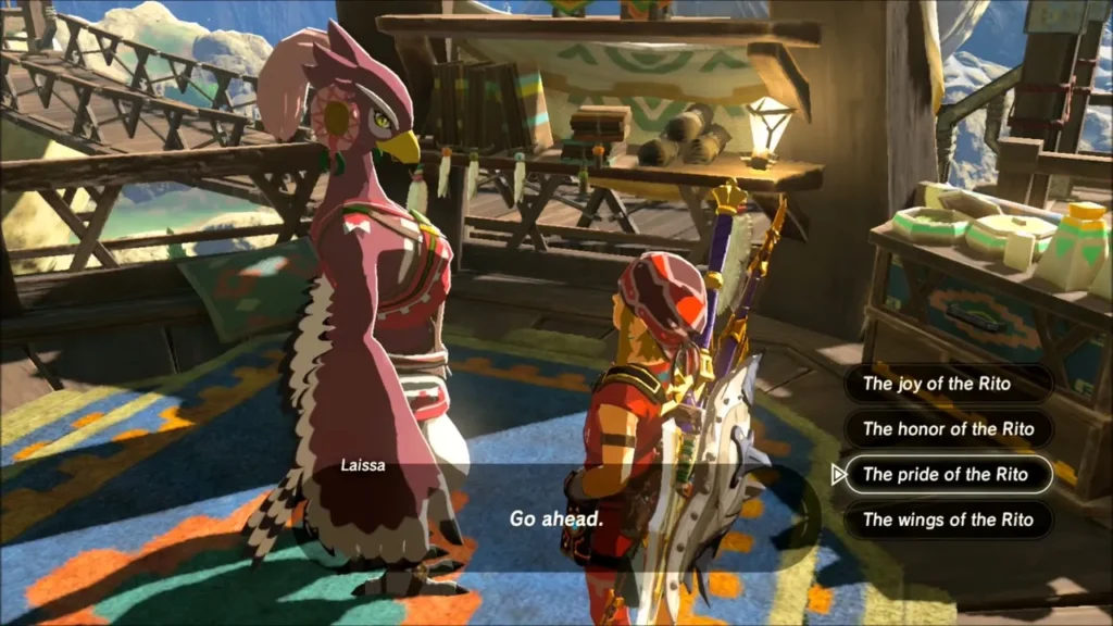 Laissa with answer choices, the pride of the Rito highlighted Laissa with answer choices, the pride of the Rito highlighted