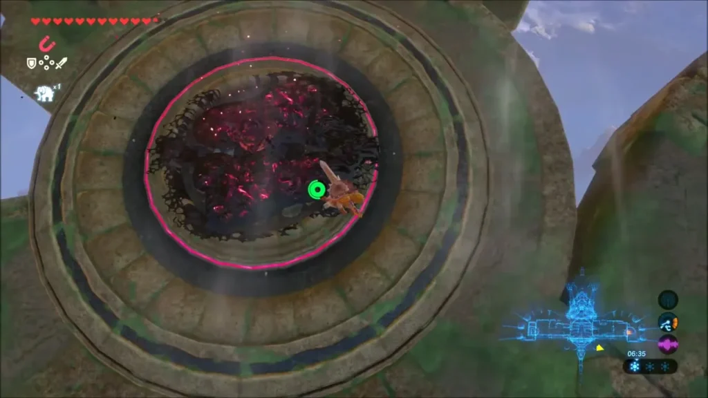 Link at a large Malice circle on the beast's wing Link at a large Malice circle on the beast's wing