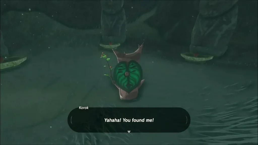 Korok between stone statues in the snow saying Yahaha! Korok between stone statues in the snow saying Yahaha!