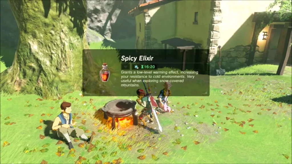 Spicy Elixir name box beside the cooking pot Spicy Elixir name box beside the cooking pot