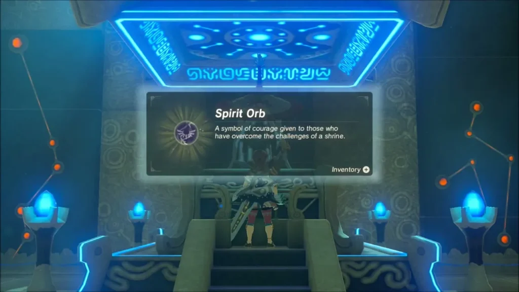 Spirit Orb item box with Link standing before the altar Spirit Orb item box with Link standing before the altar