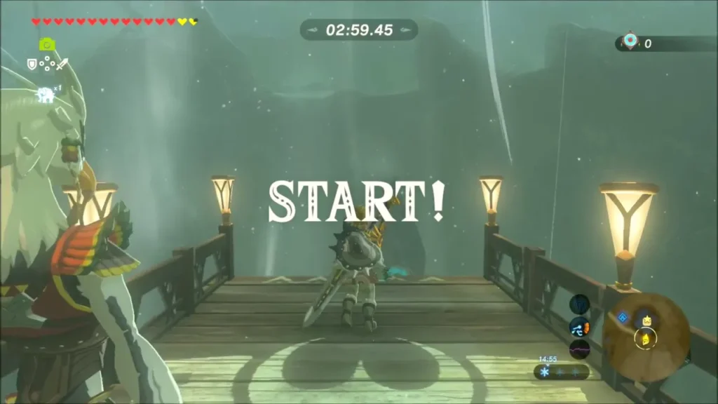Link on the launch platform as the countdown starts, with Teba beside him Link on the launch platform as the countdown starts, with Teba beside him
