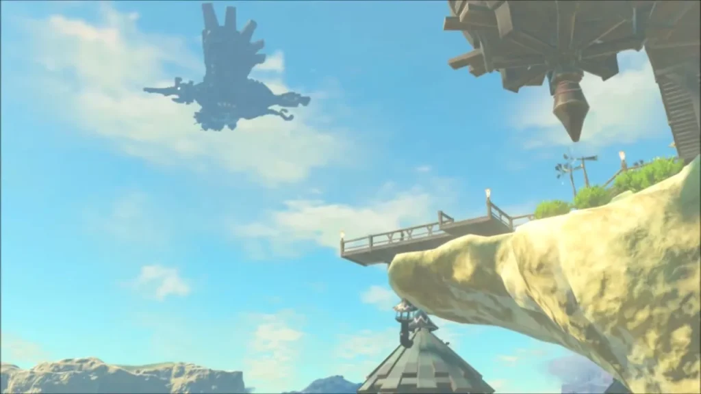 Vah Medoh flying high above Revali's Landing Vah Medoh flying high above Revali's Landing
