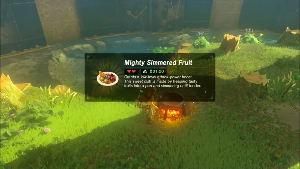 Mighty Simmered Fruit cooked at the pot beside the pond Mighty Simmered Fruit cooked at the pot beside the pond