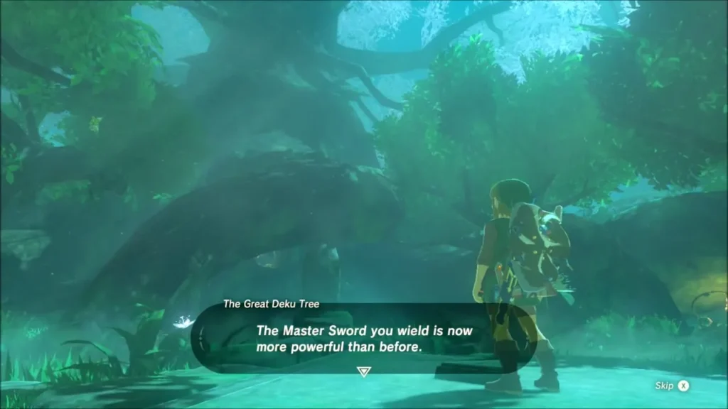 The Great Deku Tree saying the Master Sword is now more powerful The Great Deku Tree saying the Master Sword is now more powerful