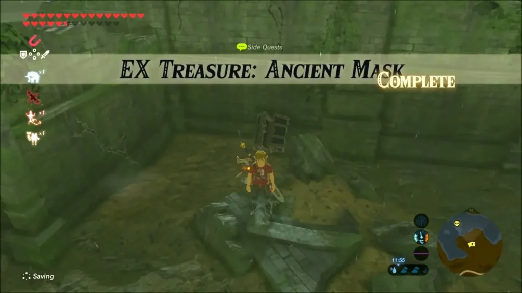 EX Treasure: Ancient Mask complete banner beside the opened chest EX Treasure: Ancient Mask complete banner beside the opened chest