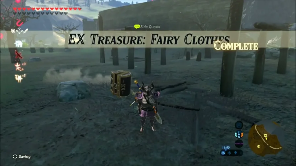 EX Treasure: Fairy Clothes complete banner beside the opened chest EX Treasure: Fairy Clothes complete banner beside the opened chest