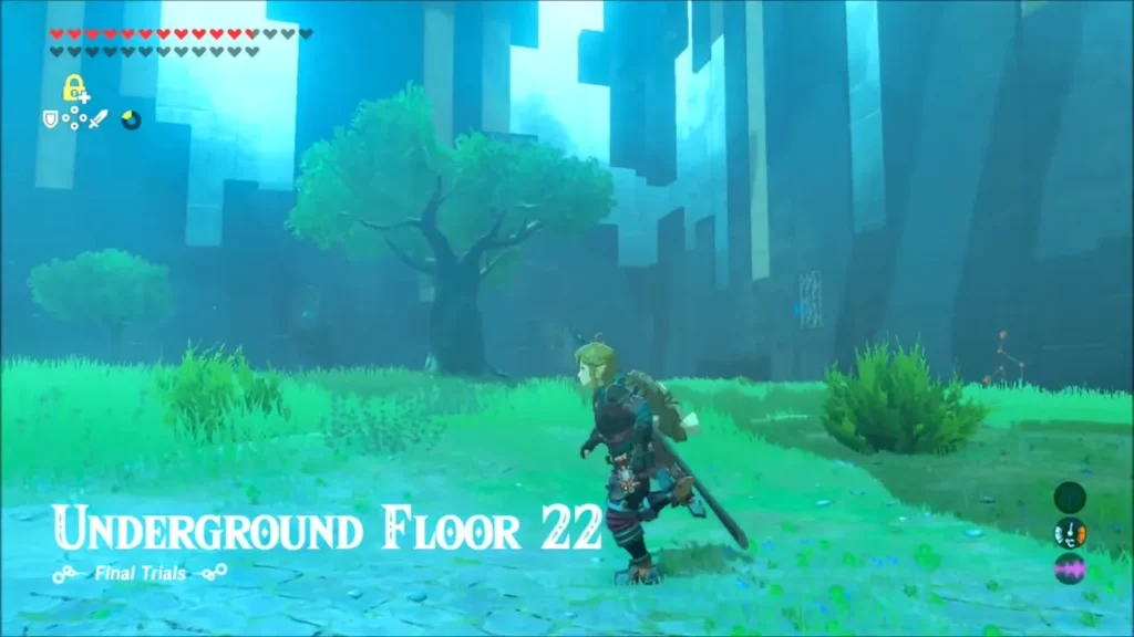Link running through the huge ruined settlement at the start of Underground Floor 22 Link running through the huge ruined settlement at the start of Underground Floor 22