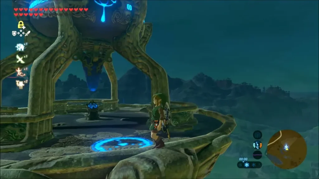 Link at the top of the Great Plateau Tower beside the launch pad Link at the top of the Great Plateau Tower beside the launch pad