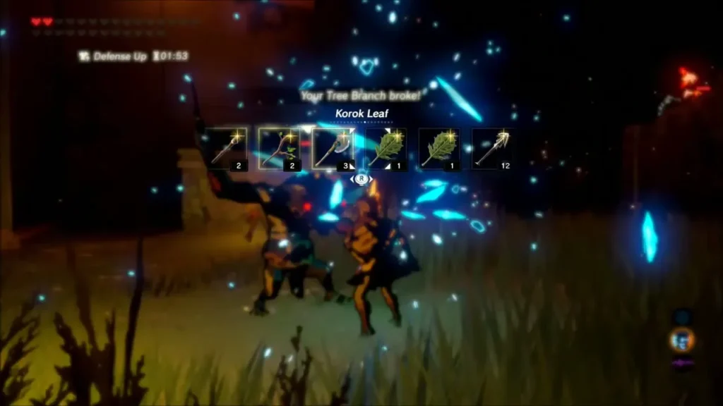 Choosing the Korok Leaf after a Tree Branch breaks in a dark fight Choosing the Korok Leaf after a Tree Branch breaks in a dark fight
