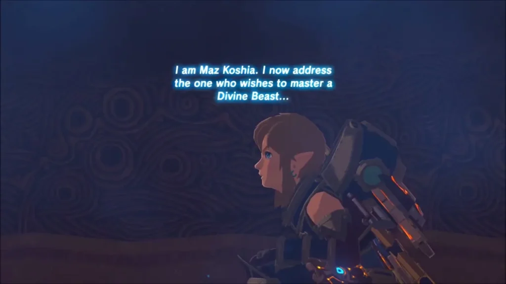 Link listening as Maz Koshia introduces himself Link listening as Maz Koshia introduces himself