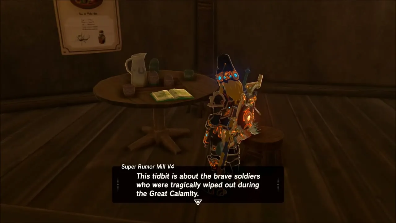 Link reading the Super Rumor Mill book about soldiers lost in the Great Calamity Link reading the Super Rumor Mill book about soldiers lost in the Great Calamity