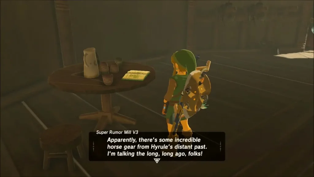 Super Rumor Mill text about incredible horse gear from Hyrule's distant past Super Rumor Mill text about incredible horse gear from Hyrule's distant past