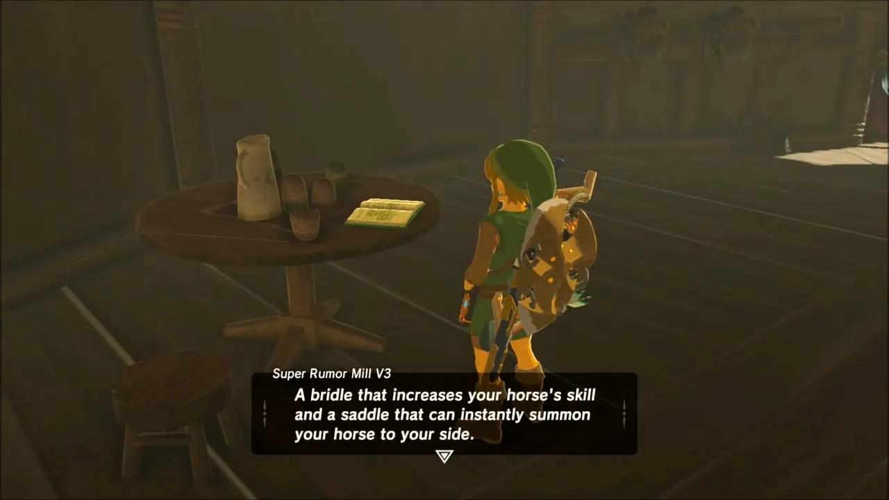 Rumor Mill text describing a bridle and a saddle that summons your horse Rumor Mill text describing a bridle and a saddle that summons your horse