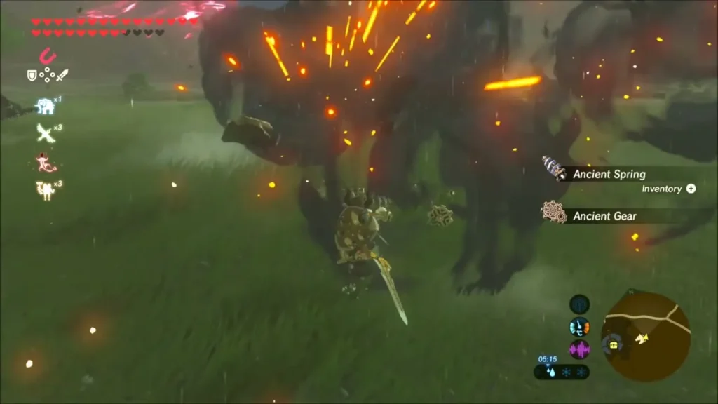 Guardian destroyed with Ancient Spring and Ancient Gear drops listed Guardian destroyed with Ancient Spring and Ancient Gear drops listed