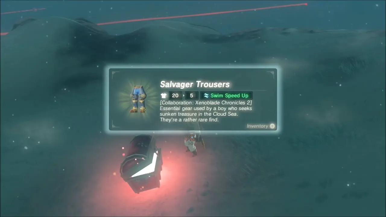 Salvager Trousers item box beside the snowy chest Salvager Trousers item box beside the snowy chest