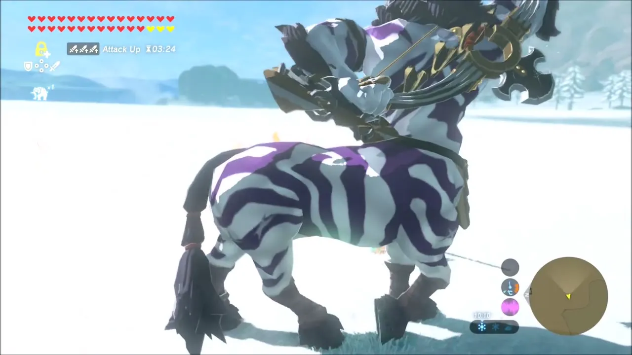 A Silver Lynel rears up on the snowy plain A Silver Lynel rears up on the snowy plain