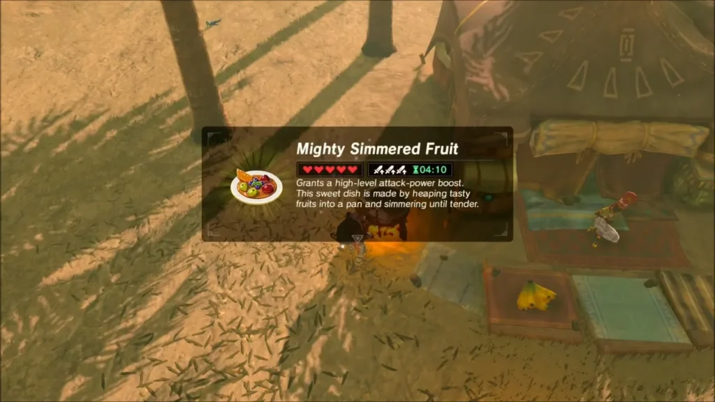 Mighty Simmered Fruit dish name box beside the camp tent Mighty Simmered Fruit dish name box beside the camp tent