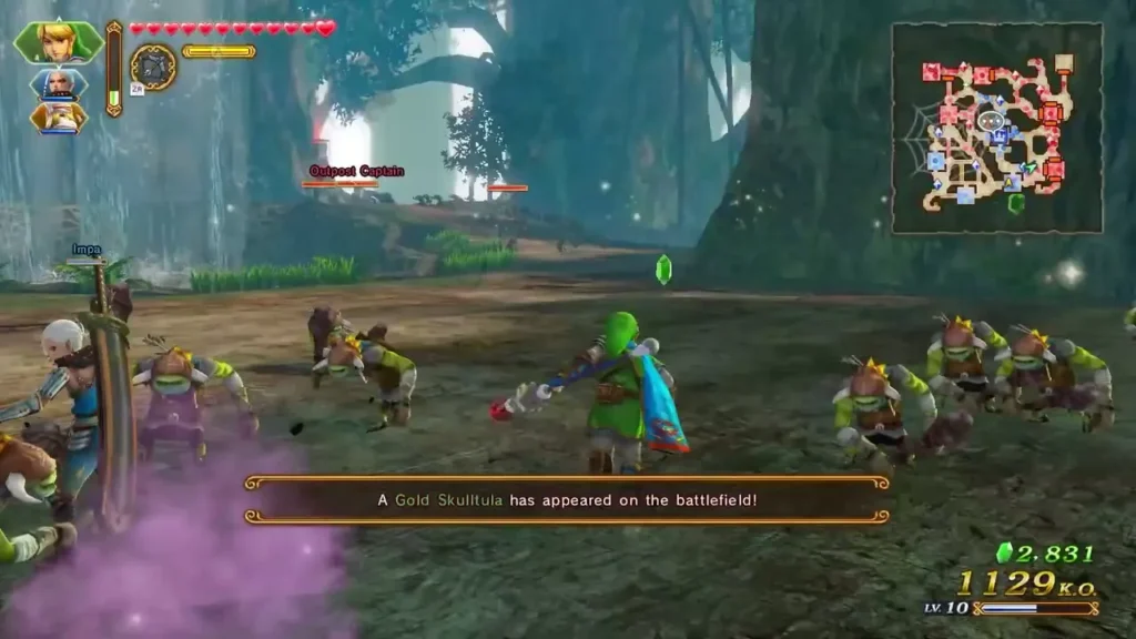 Message says a Gold Skulltula has appeared on the battlefield Message says a Gold Skulltula has appeared on the battlefield
