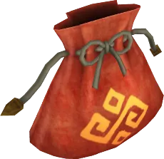 Official model of a red Material pouch with a gold pattern, the bronze Material that badges cost Official model of a red Material pouch with a gold pattern, the bronze Material that badges cost