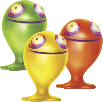Official art of three colourful Chuchus, the jelly-like enemies of the Wind Waker arc Official art of three colourful Chuchus, the jelly-like enemies of the Wind Waker arc