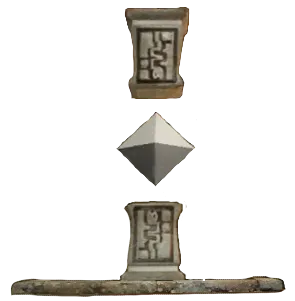 Official model art of a neutral keep, a carved stone block topped with a diamond-shaped crystal Official model art of a neutral keep, a carved stone block topped with a diamond-shaped crystal