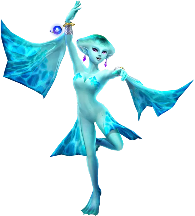 Official render of Ruto, a blue-skinned Zora with teal fin-like sleeves Official render of Ruto, a blue-skinned Zora with teal fin-like sleeves
