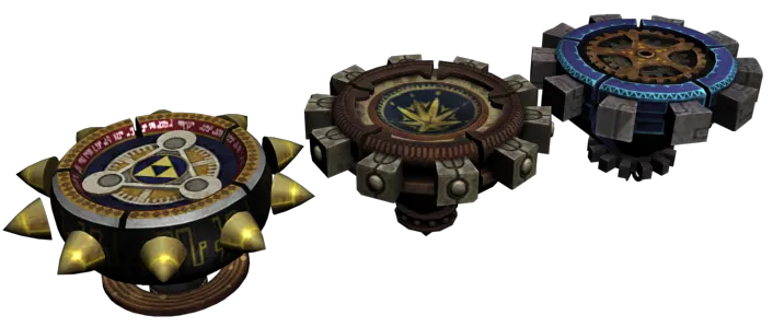 Official model of Link's Spinner, a Lightning-element weapon type Official model of Link's Spinner, a Lightning-element weapon type