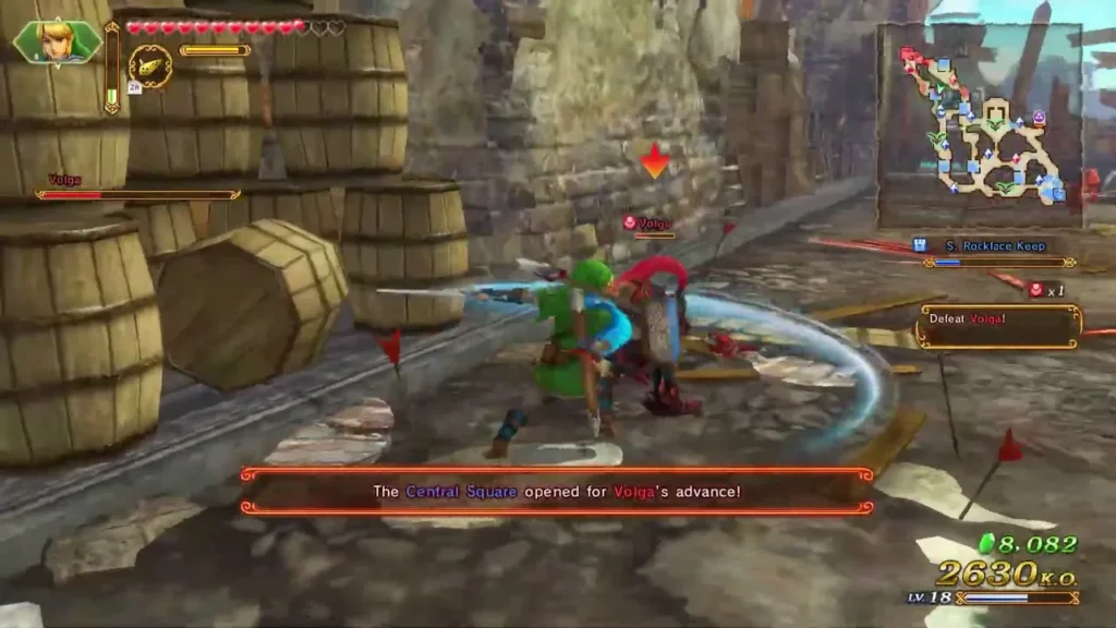 Volga's health bar on screen as the Central Square opens for his advance