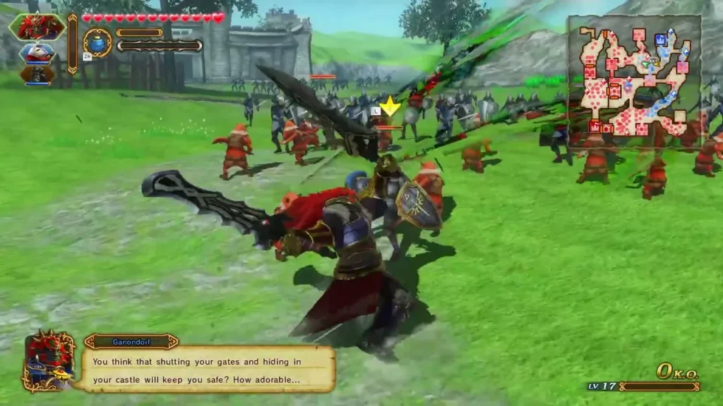 Ganondorf taunts the defenders as his army fights on Hyrule Field Ganondorf taunts the defenders as his army fights on Hyrule Field