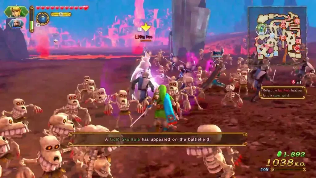 A Gold Skulltula has appeared on the battlefield message during The Sheikah Tribesman A Gold Skulltula has appeared on the battlefield message during The Sheikah Tribesman
