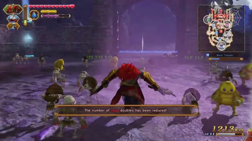 Ganondorf fights through Impa's clones, with the message that the number of Impa doubles has been reduced Ganondorf fights through Impa's clones, with the message that the number of Impa doubles has been reduced