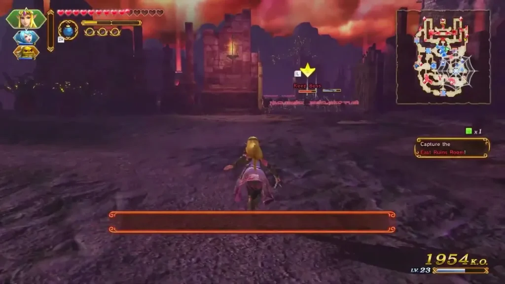 The Capture the East Ruins Room objective appears during the battle The Capture the East Ruins Room objective appears during the battle