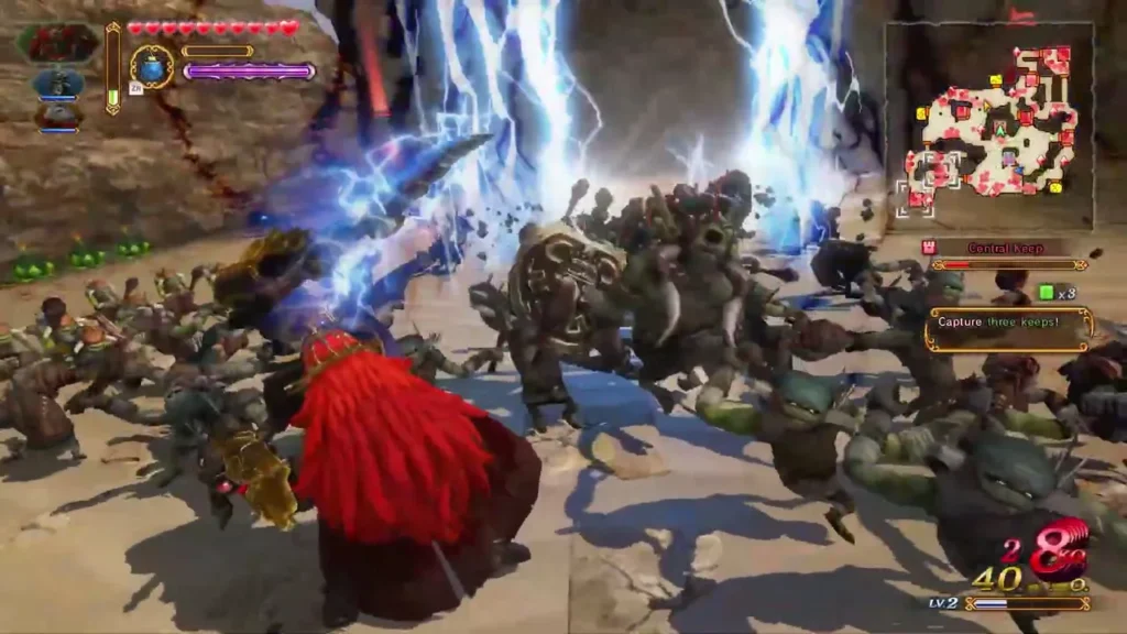 Ganondorf fights a large army of monsters in the desert with lightning striking behind him Ganondorf fights a large army of monsters in the desert with lightning striking behind him