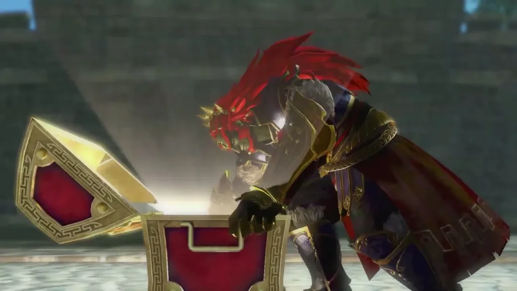 Ganondorf opens the chest at the Abandoned Fort Ganondorf opens the chest at the Abandoned Fort