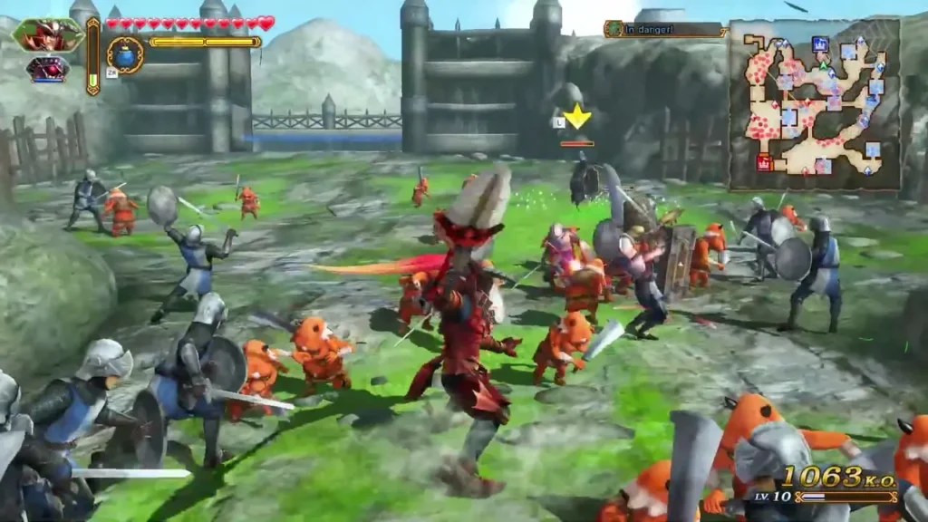 Hylian shield soldiers and Gorons crowd the field around Volga Hylian shield soldiers and Gorons crowd the field around Volga