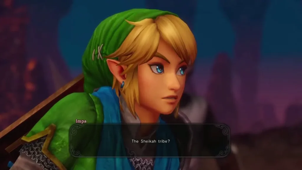 Close-up of Link as Impa asks, The Sheikah tribe? Close-up of Link as Impa asks, The Sheikah tribe?