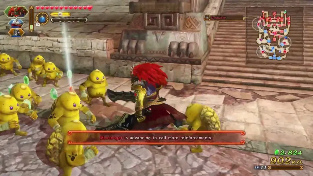 Banner says a Messenger is advancing to call more reinforcements as Ganondorf fights Goron troops Banner says a Messenger is advancing to call more reinforcements as Ganondorf fights Goron troops