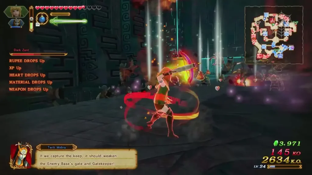 Twili Midna says capturing the keeps should weaken the Enemy Base gate and Gatekeeper Twili Midna says capturing the keeps should weaken the Enemy Base gate and Gatekeeper