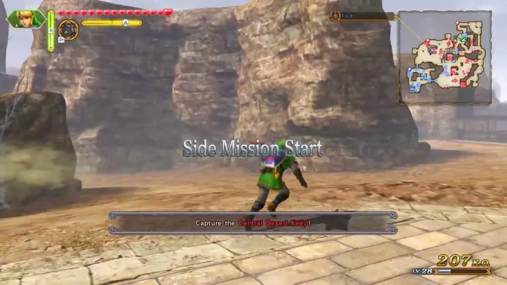 Side Mission Start banner as Link sets out to capture the Central Desert Keep Side Mission Start banner as Link sets out to capture the Central Desert Keep