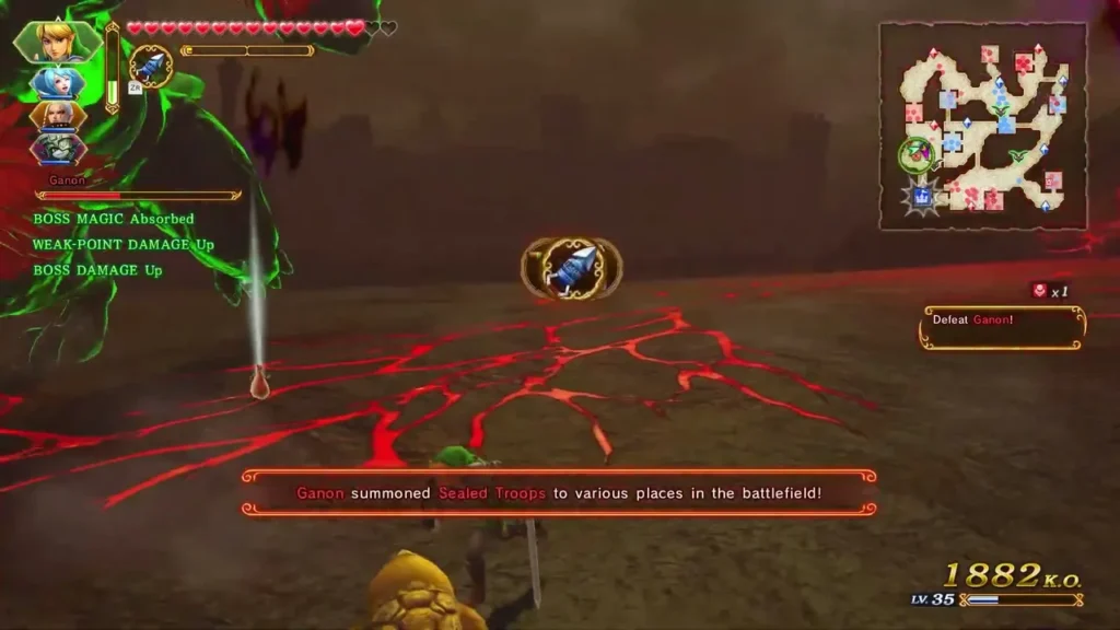 Ganon summons Sealed Troops to various places in the battlefield