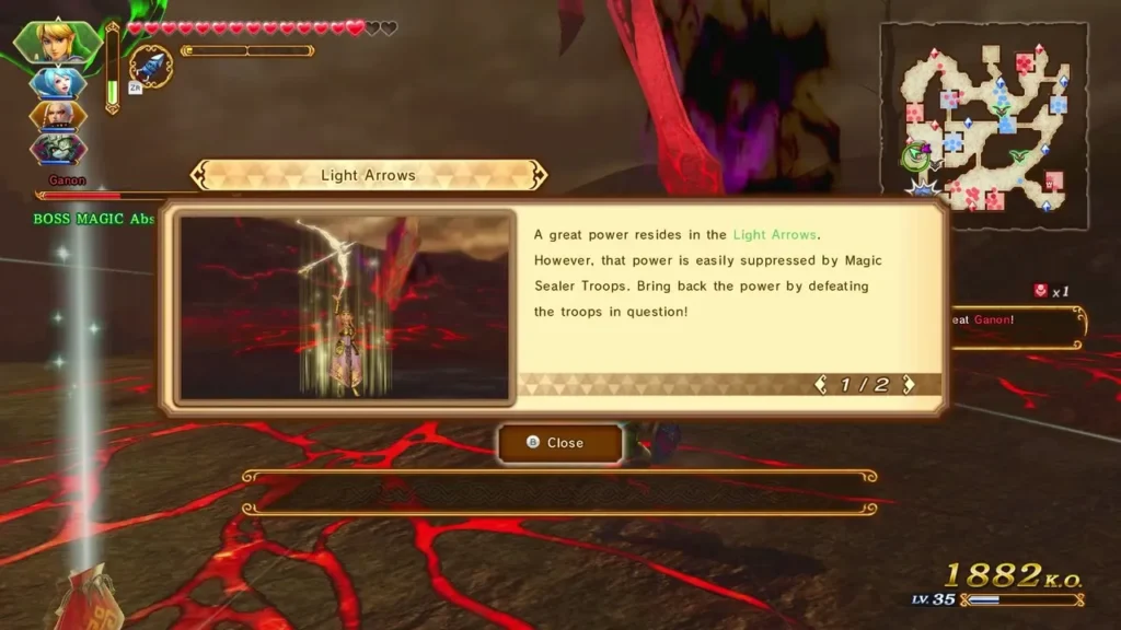Light Arrows info box says Magic Sealer Troops suppress the power of the arrows