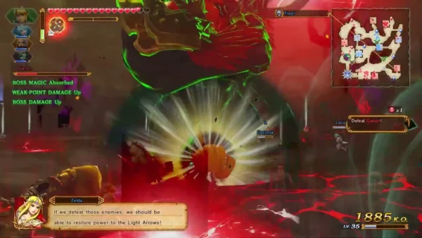 Zelda says that defeating the troops will restore power to the Light Arrows