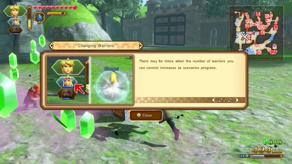 The Changing Warriors tutorial box explains that the number of warriors you control can grow