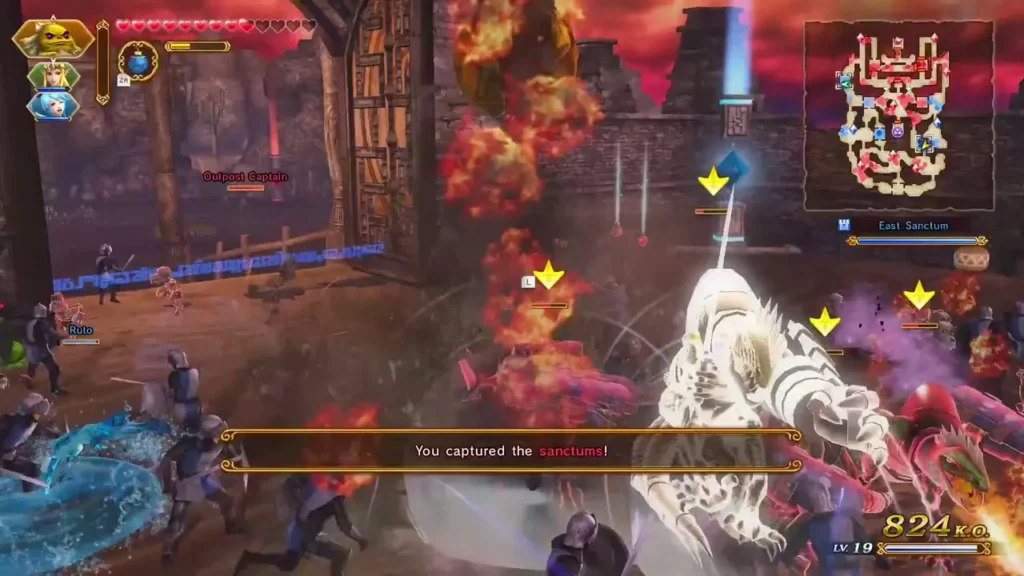 A Shining Beacon battle with the message You captured the sanctums! at the bottom of the screen A Shining Beacon battle with the message You captured the sanctums! at the bottom of the screen