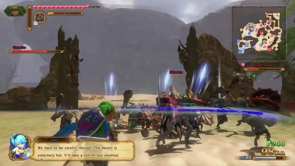 Lana warns that the desert is extremely hot and will take a toll on stamina