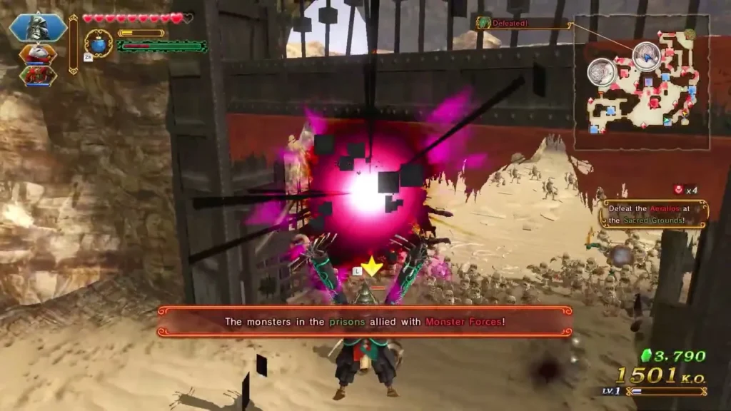 Message reads that the monsters in the prisons have allied with Monster Force